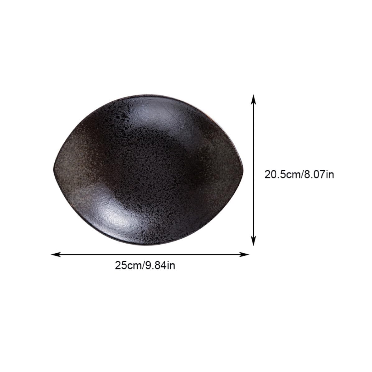 HEALLILY Plato de Cerámica Negro para Servir Carne y Platos | Uso Multifuncional, Apto para Restaurantes y Bodas, Acabado que No se Decolora