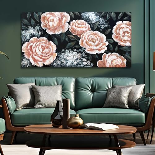 Toile décorative murale fleurs pour combler un grand mur vide gris - 2