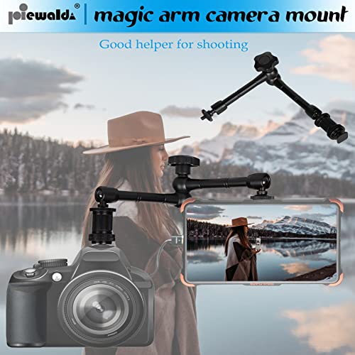 Image of Niewalda Magic arm Camera Mount ,articulating arm- 11 Inch Metal Adjustable Friction Articulated arm with Super Clamp /Phone Clip, for Various Action Camera /DSLR /LCD Monitor /LED Lights /Cell Phone