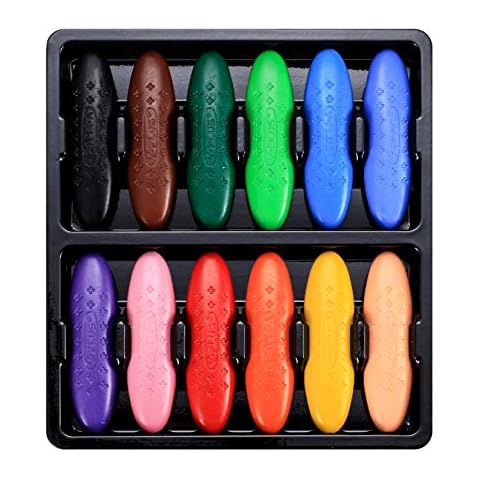 HAOCHEN 12 Stk Wachsmalstifte, Kleinkinder Buntstifte, Erdnussstifte Wachsmalstifte Waschbar thumbnail