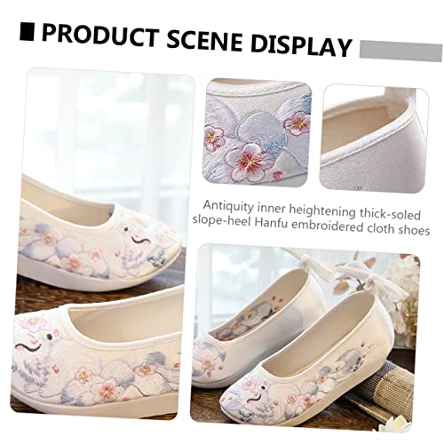 Chaussures Brodées et Sandales Compensées Confort en Coton - 5