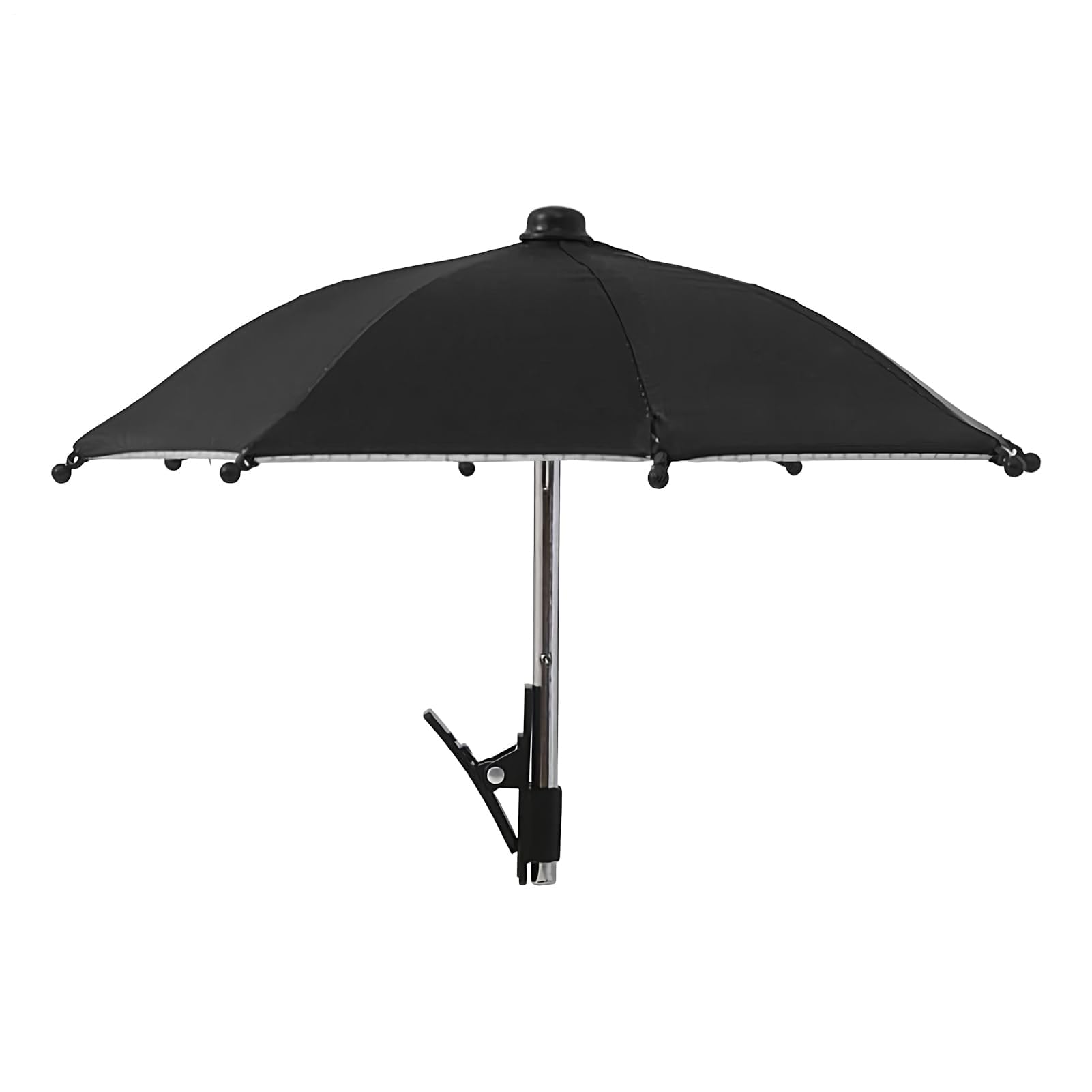 in-imagine umbrella for phone with clip, motorcycle phone umbrella holder, compact mini umbrella phone mount, adjustable angle mobile accessory for delivery riders, motorcyclists, black