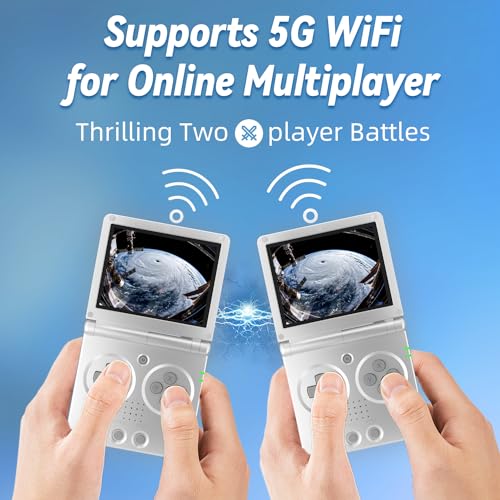 Image of RG35XXSP Portable Flip Retro Handheld Game Console RG35XX SP Flip Game Console Linux System 3.5 '' IPS Screen 64G Preloaded 5532 Games RG 35XXSP Support HDMI TV Output 5G WiFi Bluetooth 4.2 Silver