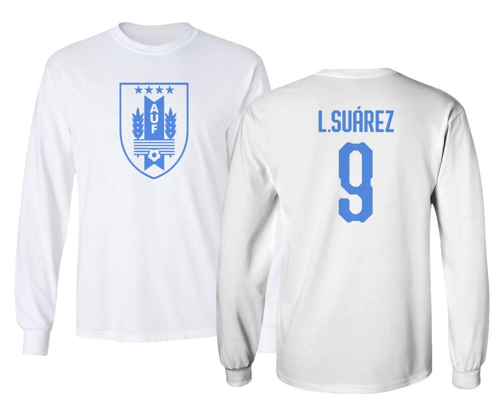 National Soccer 2021 Uruguay #9 Luis Suarez South American Cup Long Sleeve T-Shirt