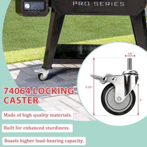Image of 74064 Locking Caster Wheels for Pit Boss Pro Series 1100,Pit Boss 820 Grill