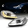 ACANII - For 2005-2013 Chevy Corvette C6 Chrome Switchback LED Tube Sequential Signal Projector Headlights Left+Right