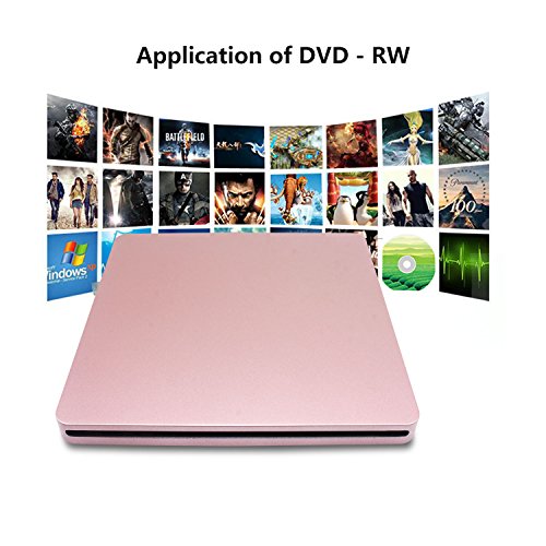 Image of Type-C Super External Drive,USB Portable External DVD /CD Drive Burner /Reader /Rewriter for The Laptops and Desktops and All-in-one Computers with USB-C Ports (Pink)