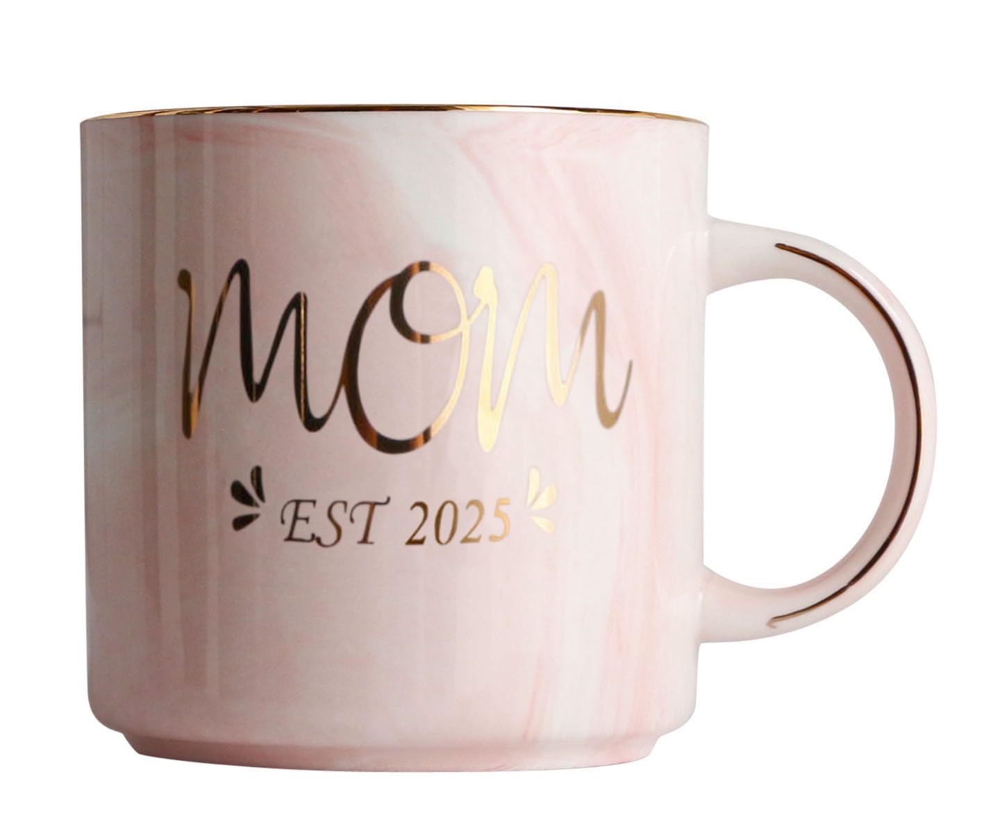 MecaiNew Mom Gift For Woman-Promoted To Mom Est 2023-Pregnancy Announcement Gifts for First Time Moms,New Mommy to be Gifts For Women 12 OZ Coffee Mug Tea Cups(Pink)