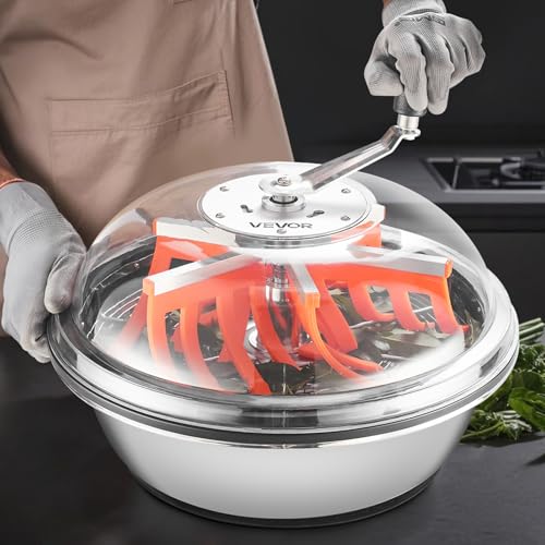 VEVOR Erntemaschine Bowl 42cm manuell Bud Trimmer mit Edelstahlklingen Nass- & Trocken-Hydrokultur-Schneidemaschine gedrehter Schleuderschnitt für Pflanzen Blätter Knospen Blumen