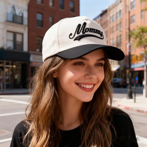 Gorra Trucker Mom para Mujer Ajustable Vintage Beige miniatura 5