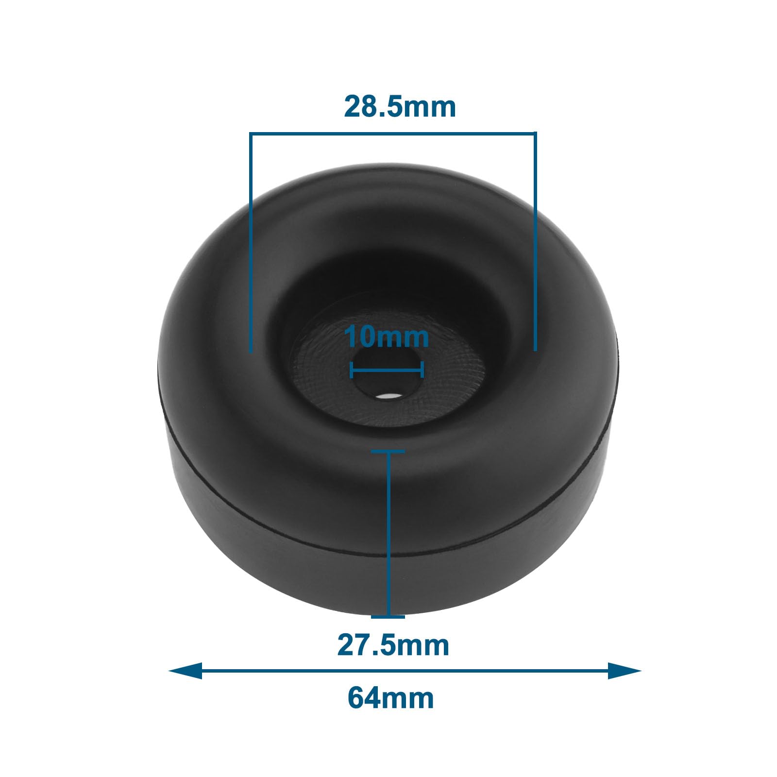 The Lord of the Tools 4Pcs Rubber Shock-Absorbing Feet Pads Large Cushioning Foot Pads for Sofa Chair Table Bed Foot Washing Machine 64x27.5x28.5mm Black - Image 4