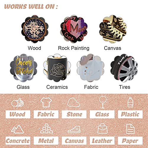 Jeffniub Acrylic Paint Pens Gold,Silver,Rose Gold,Paint Markers For Rocks Painting, Wood, Fabric, Glass,Ceramic,Canvas. Scrapbooking,Card Making,Diy Craft Supplies Metallic Acrylic Marker Set (0.7Mm) #TOP5