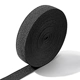 2,5 cm 16 Yard Nähen auf Gummiband Schwarz Strick Gummiband Gestrickte Schwere Stretchgurte Flache Bänder zum Nähen Handwerk B& Tagesdecke Manschette DIY Projekte