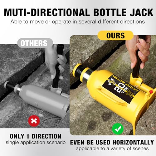 Cric bouteille soudé multidirectionnel Yellow Jacket jaune 20t
