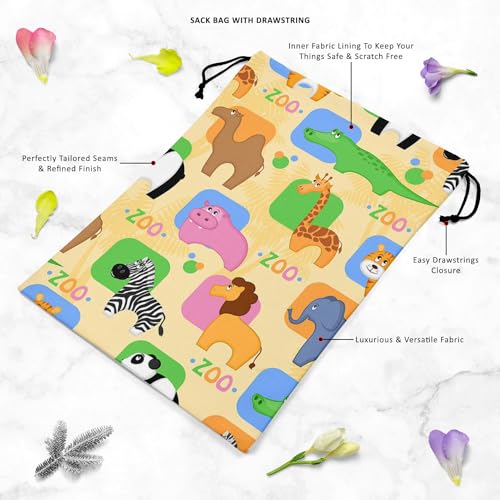 Image of ArtzFolio African Animals D1 | Reusable Sack Bag | Bag for Gym, Storage, Vegetable & Travel