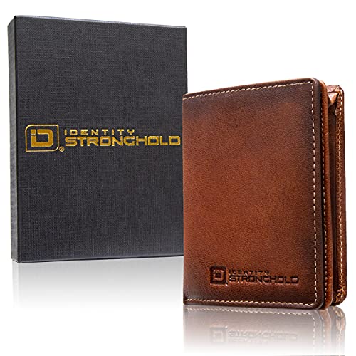 Id Stronghold Waltlet - Rfid Blocking Bifold Wallet For Men With Magnetic Clasp - Brown #TOP6