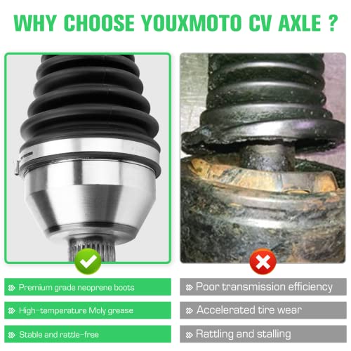 Youxmoto Rear CV Axle Fit for Honda Talon 1000 R 2019 2020 2021, 4340 Chromoly Steel CV Axle Drive Half Shaft, For 42250-HL6-A12 42250-HL6-A11 42220-HL6-A01 42220-HL6-A02, Rear Left/Right by Youxmoto - Image 2