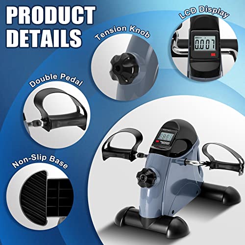 image for Mini Exercise Bike, himaly Under Desk Bike Pedal Exerciser Portable Fo