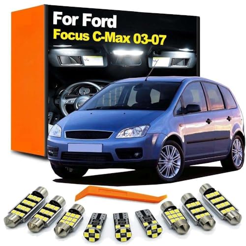 Genérico Kit de 16 Bombillas LED para luz de Mapa Interior de Domo, para Ford Focus C-MAX Cmax C MAX 2003 2004 2005 2006 2007, luz de Maletero