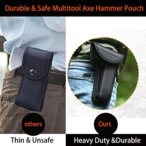 Multitool Hammer Pouch, Multitools Axe Hammer Bag Belt Loop Holster Heavy Duty Hand Tools Multitool Sheath Bag For Tool And Work Belts, Fits Up To 3 Inch Belts, Black #TOP5
