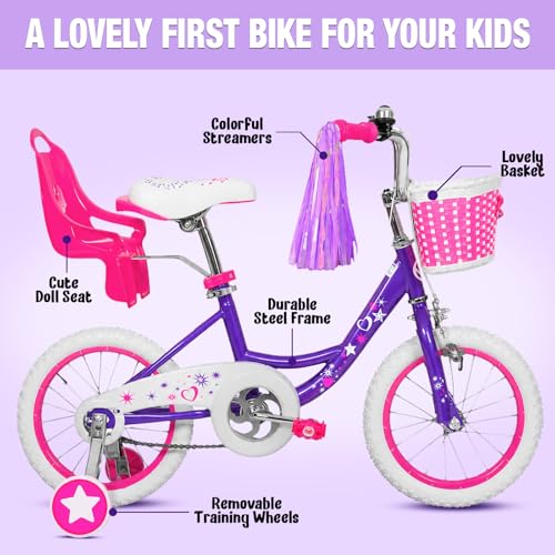 Yventix 14 Inch Girls Bike Purple