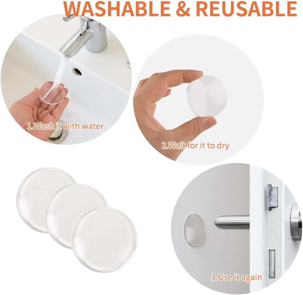 10 Pcs Door Stoppers for Wall, Clear Door Knob Wall Protector with Strong Self-Adhesive Backing for Home Office School Walls(Two Types)
