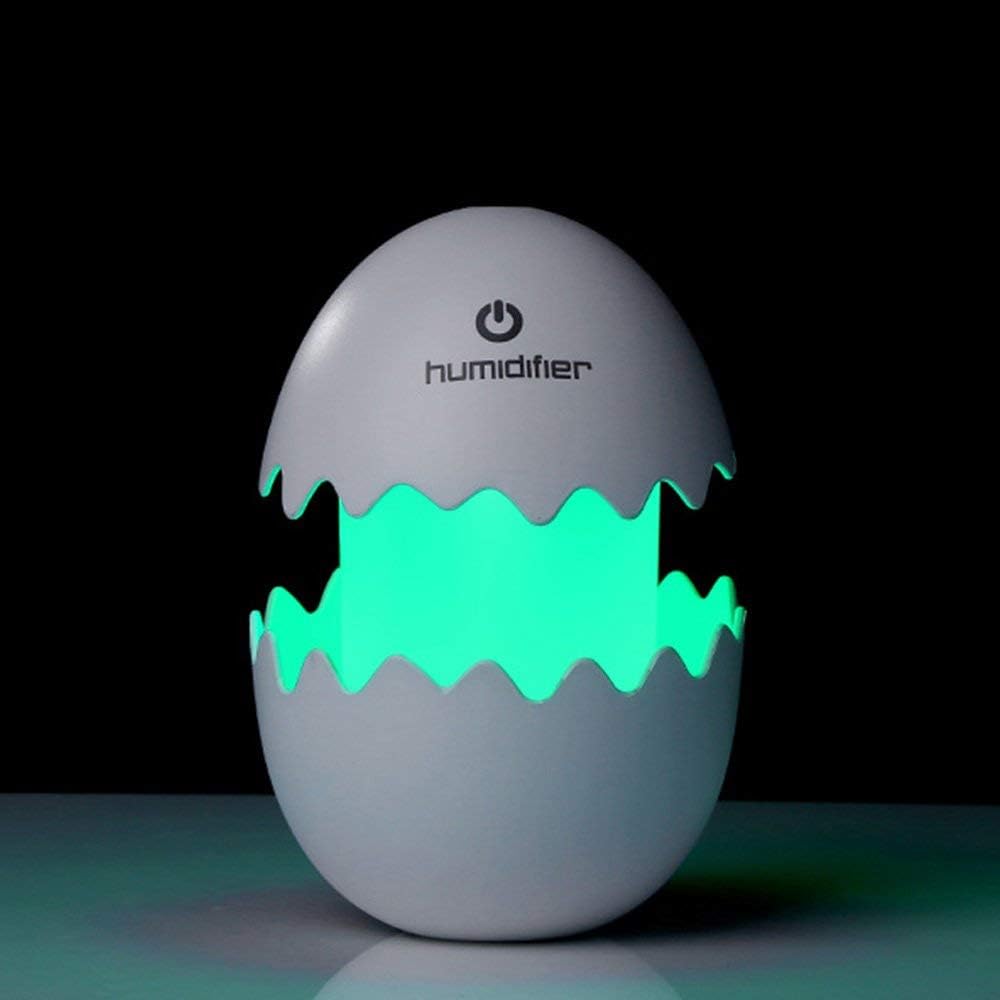 Romino Funny USB Mini Egg Humidifier | Mist Maker Egg Air Purifier LED Light For Car, Home And Office (Assorted color)