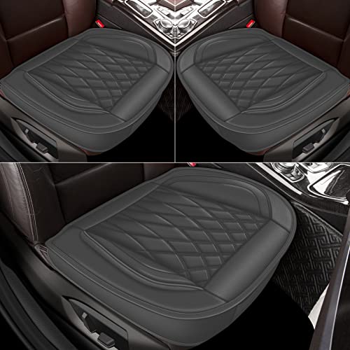 Rawakorw 2Pcs Car Seat Cover Front Bottom Seat Cover Faux Leather Car Seat Cushion Cover Compatible With 95% Vehicles Anti-Slip Bottom Seat Covers For Cars Wrapping Bottom(2Piece,Grey) #TOP1