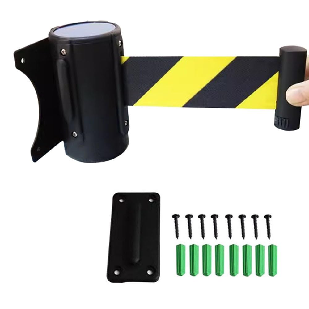 Générique Barrière de sécurité Murale magnétique rétractable avec Sangle de Maintien de l'ordre et Fixation Murale, barrière de sécurité rétractable avec Sangle 3M - Sépa