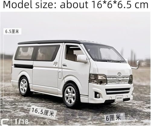 Image of Model Vehicles for Toyota HIACE MPV Simulation die-Casting Metal Sound and Light Toy car Model 1:32 Sophisticated Gift Choice (White)