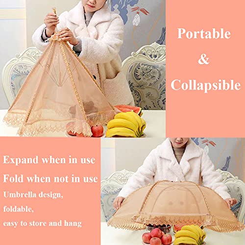3 Pack Mesh Food Covers for Outside & Indoor, Encrypted Mesh Screen Round Food Tent to Keep out the Flies, Pop-Up & Collapsible Junvaia Net Plate Serving Cover for Outside, Picnic Camping Accessories - image 6
