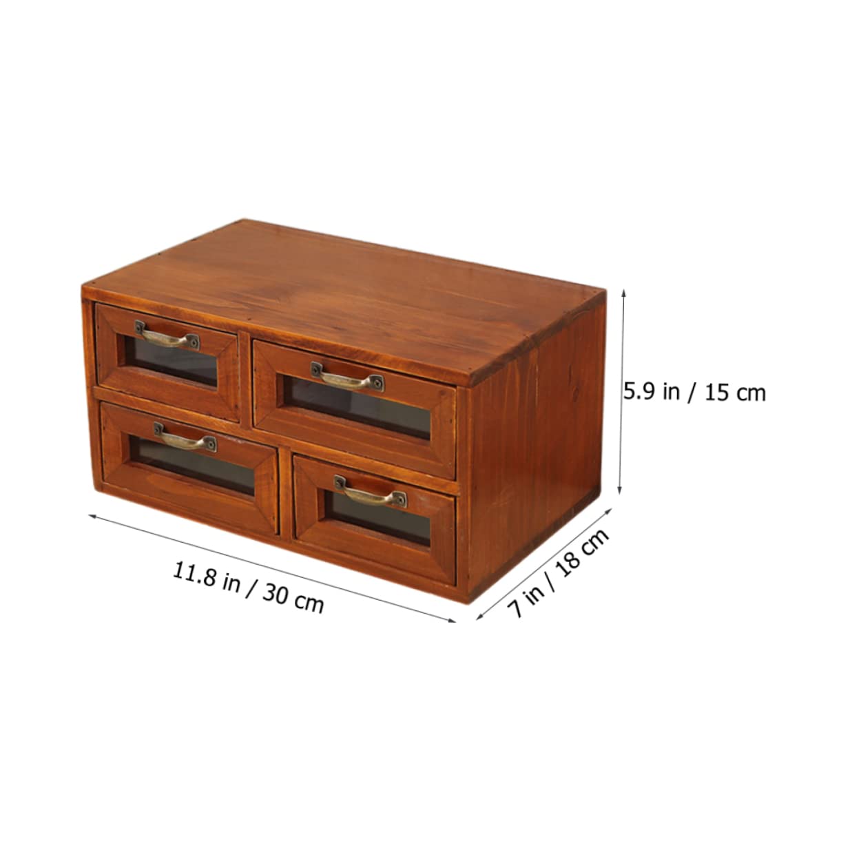 Cajón Organizador de Escritorio de Madera con 4 Cajones y Doble Capa