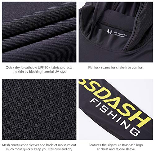 Image of BASSDASH UPF 50+ Men's UV Sun Protection Long Sleeve Performance Fishing Hoodie Hooded Shirts