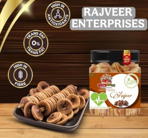 Image of RAJVEER ENTERPRISES Premium Afghan Anjeer | Whole Dried Figs | 100% Natural Healthy Dry Fruit Jar Pack (Anjeer, 500g)
