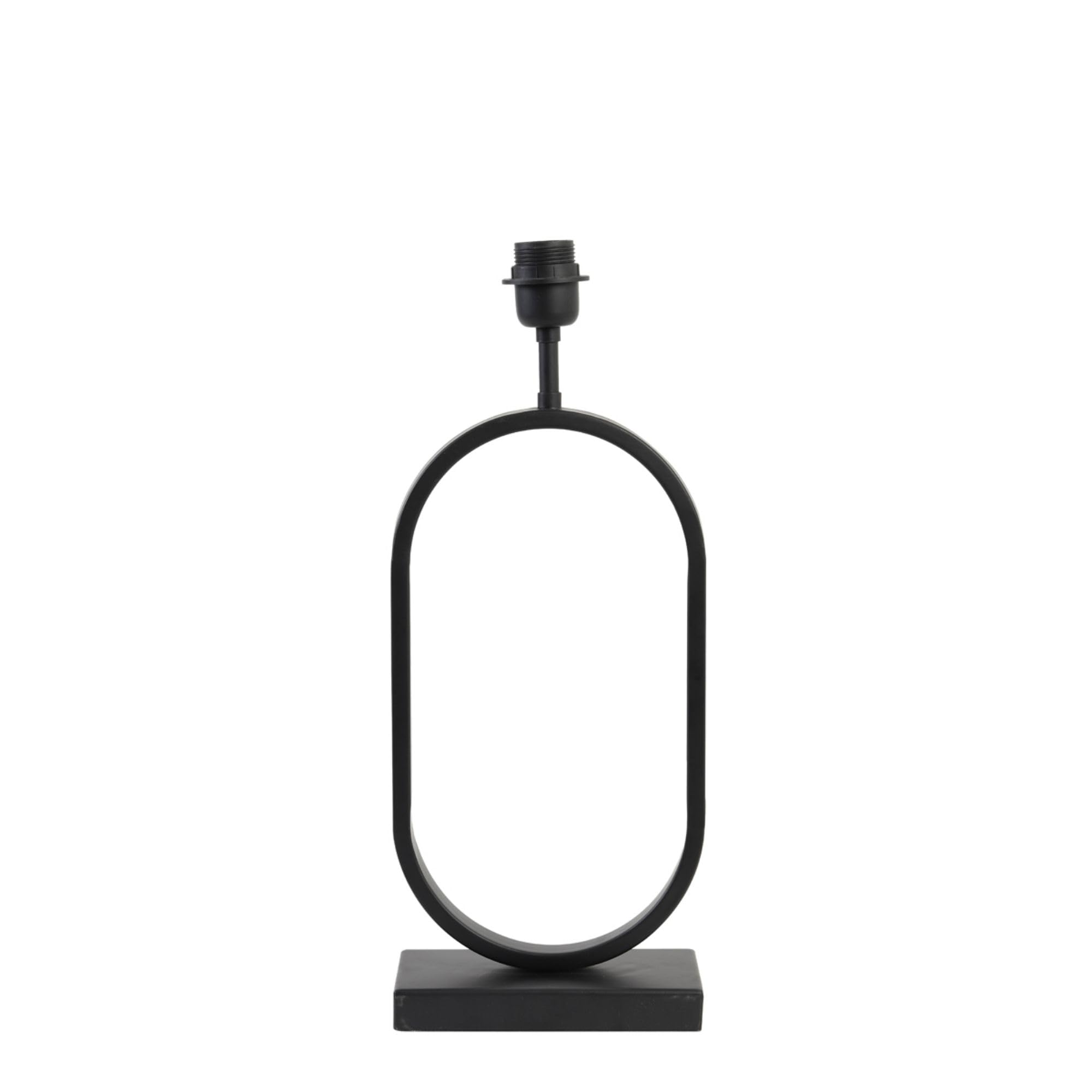 Light & Living Lampenfuß Jamiri - Schwarz - 20x10x45cm | Oval - Modern - Metall - Tischlampenfuß - Lampe Wohnzimmer & Schlafzimmer