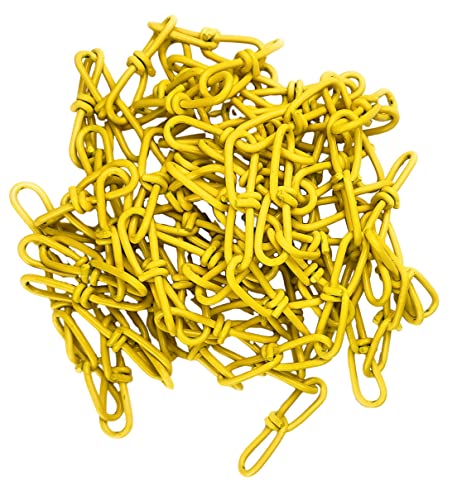 Lifstar 2/0 Double Loop Chain, Multi Length, Maximum 200ft, Steel Utility Chain, Yellow Coated Link Chain (120ft)