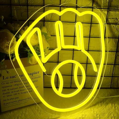 Image of Baseball Neon Sign for Wall Decor Milwa Team Neon Light for Man Cave Dimmable Milwaukee Led Sign for Bedroom Birthday Gifts for Baseball Fans 5V USB Powered Size13.5 * 12.6IN(ZYLD265)