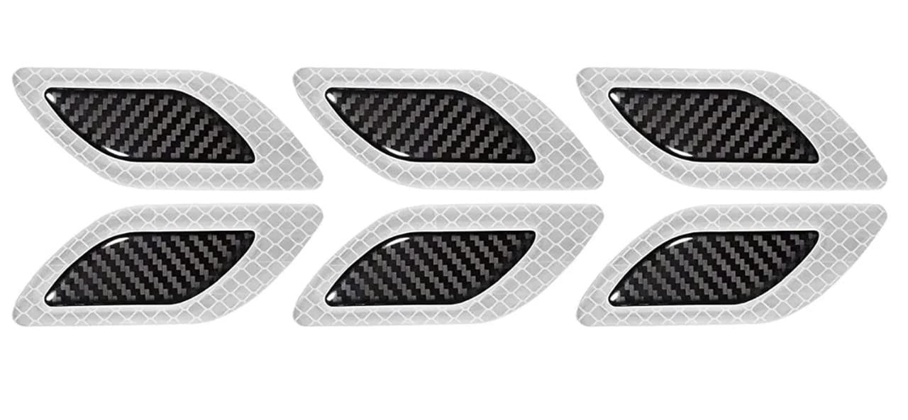 EMPIRE ELEMENTS® Carbon Fiber Graphic Car Reflective Sticker, Warning Sign Bumper Door Fender Hood Anti-Scratch Cover Decal (White)-Self-Adhesive