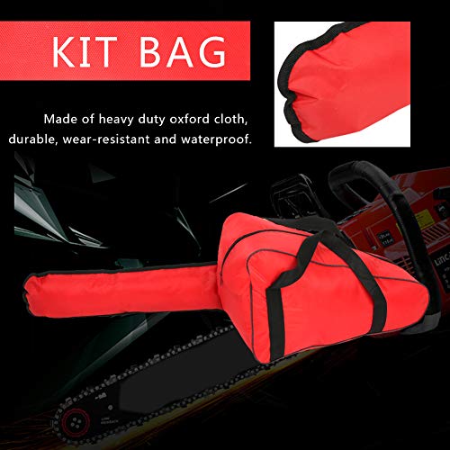 Chainsaw Carrying Case Heavy Duty Waterproof Oxford Cloth Portable Storage Bag for Lumberjack Red 20 Inch - Image 4