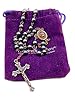 Nazareth Store unisex-adult Hematite Rosary Black Stone Beads Necklace with Jerusalem Holy Soil & Cross Antique Religious Rosaries Beads Collection, 18", Stone, No Gemstone #3