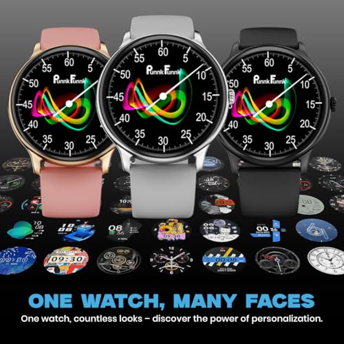 Image of PunnkFunnk Glavito Round Dial Smartwatch with 1.49 inch AMOLED Display, Bluetooth Calling, Functional Crown Control, 100+ Sports Modes, IP67, Health Tracking, 100+ Watch Faces for Men & Women (Grey)
