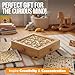 Sterling Games Wooden Labyrinth with 3 Swappable Boards – Classic Maze Game with 60, 36, and 25 Waypoints – Wooden Tilt Puzzle with Knob Control and 3 Steel Marbles for Kids Age 6+