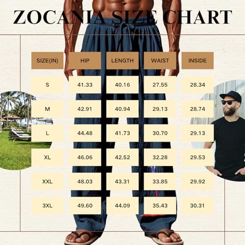 Mens Linen Pants Parrot Print Yoga Beach Summer Casual Elastic Waist Drawstring Pants Trousers with Pockets2