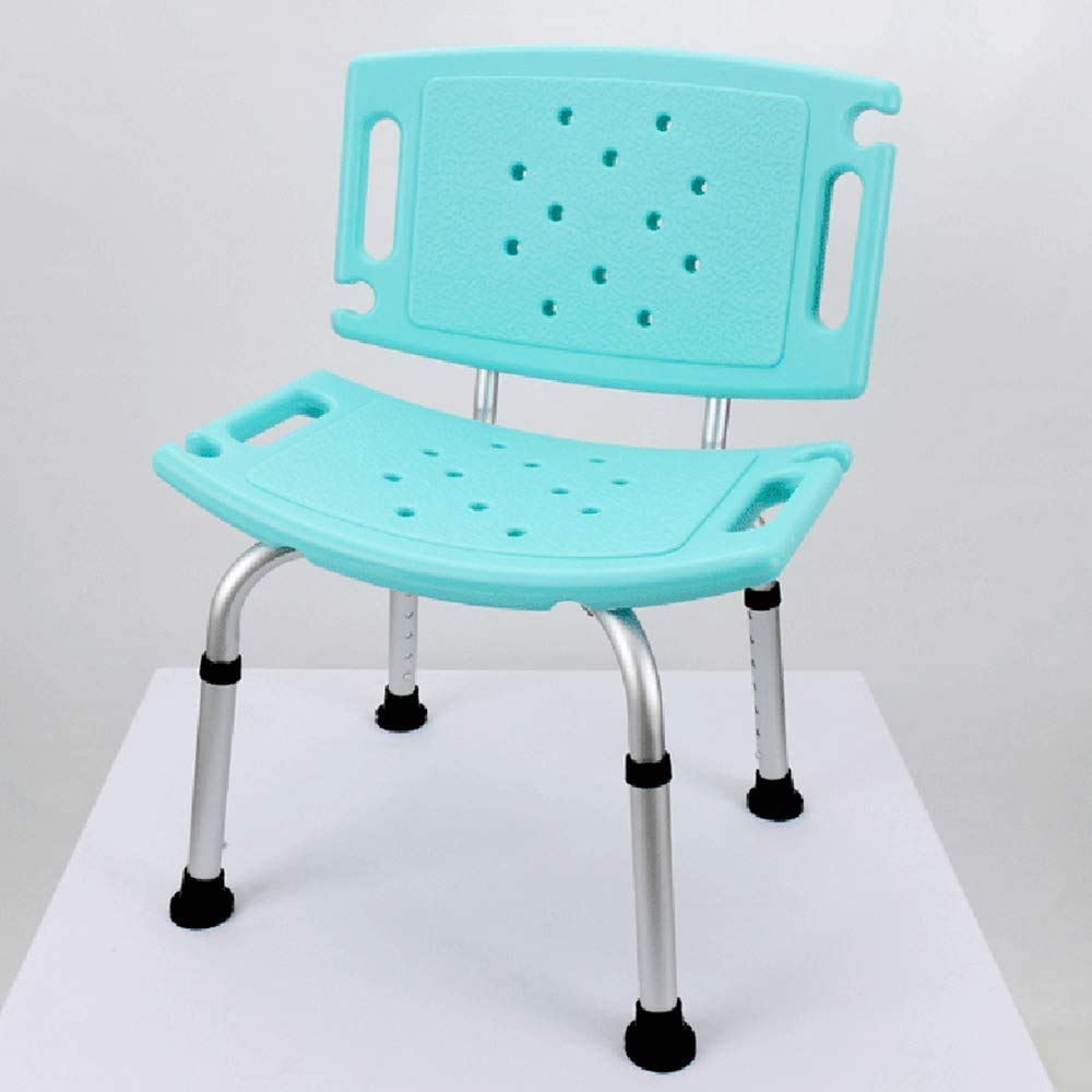 CHEWYNP Silla de Ducha de baño portátil con Brazos y Respaldo, Altura Ajustable, Banco de Asientos de Ducha de Ayuda, con Patas de Goma Antideslizantes Ayuda ergonómica para discapacitados