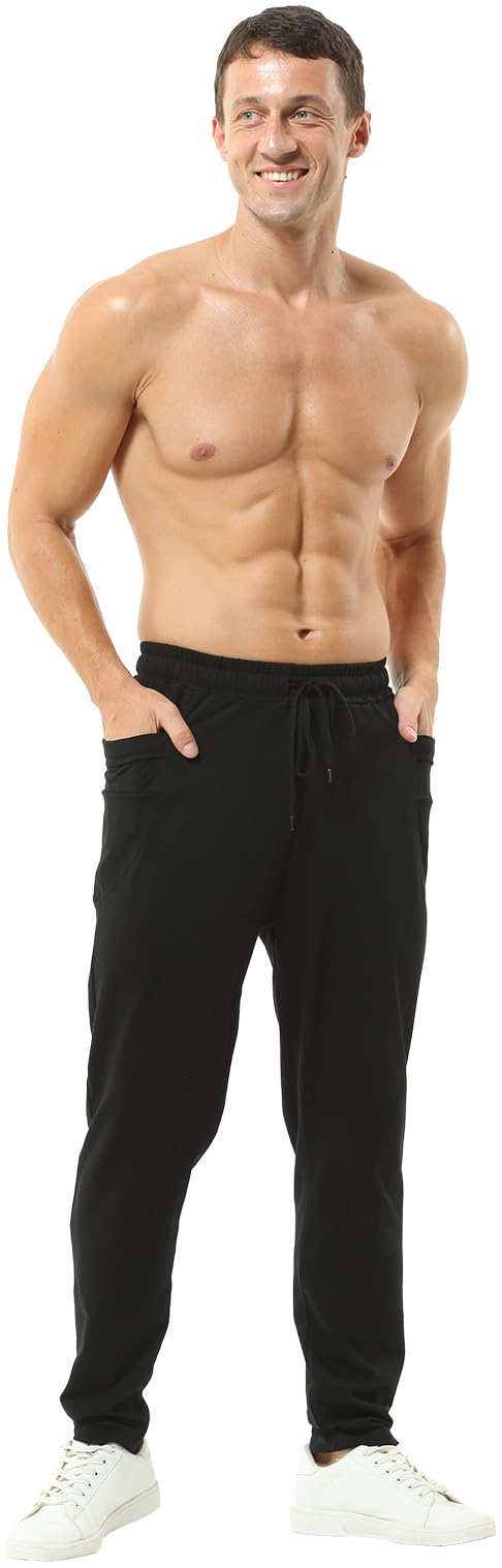 Hoerev Pantaloni traspiranti da uomo in cotone per corsa, atletica, sport, camminata, corsa, yoga