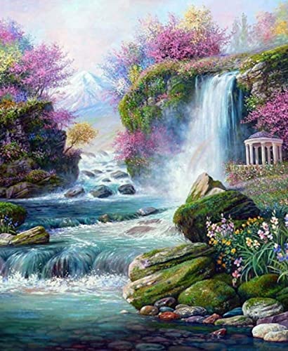 Peinture au diamant 5D fleur de cascade kit broderie adultes 30x40cm