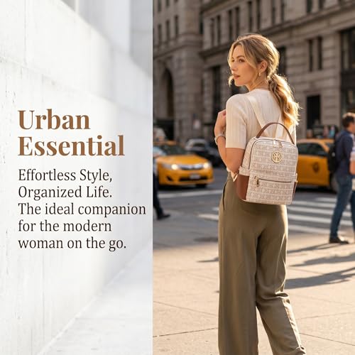 Image of JULIE FERRARO Small Backpack Purse for Ladies Women Fashion Multi Pockets Daypacks with Front Zip Pocket
