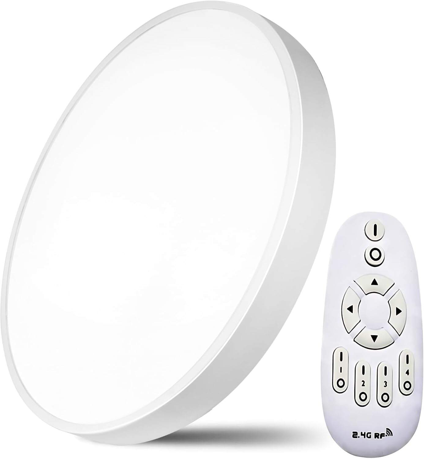 32-Inch LED Ceiling Light - Flush Mount with 2.4G Remote Control, Dimmable in 3 Color Options, 56W/5600LM - Perfect for Plain Interiors in Bedroom, Living Room, Kitchen & Home Office.
