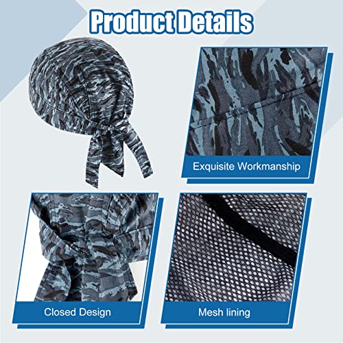 Image of Hercicy 3 Pcs Welding Doo Rag Welding Cap Flame Resistant Cotton Protective Welders Hat for Men Women's Welders Caps Mesh Inside Liner for Caps Electrician Gas Station(Stars and Stripes)