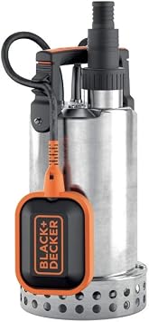 BLACK+DECKER BXUP750XCE Tauchpumpe für Klarwasser (750 W, max. Förderleistung 11.000 l/h, max. Förderhöhe 8,5 m)
